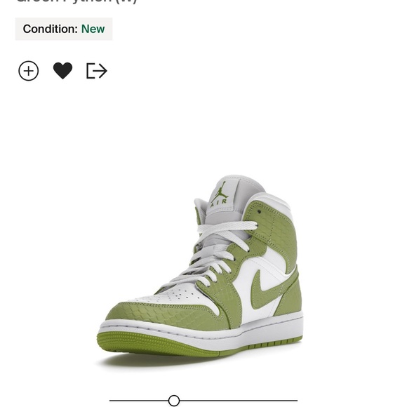 Women’s Air Jordan 1Mid SE, color: Green Python White - Picture 5 of 5